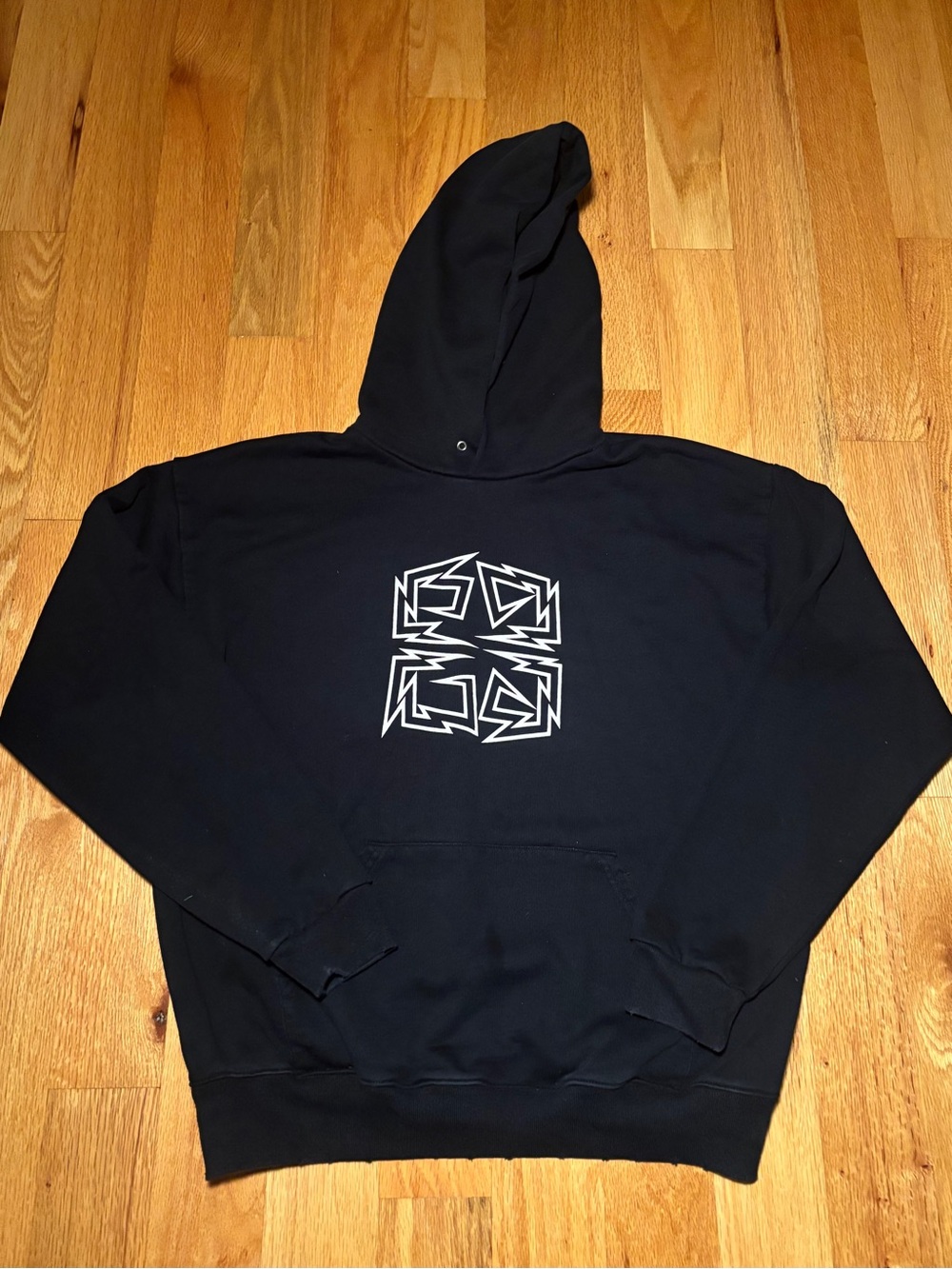 Givenchy Abstract 4G Black Logo Hoodie, Size Medium